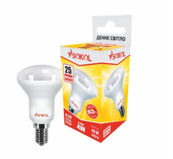Світлодіодна LED лампа 4W 4100K E14 R39 220V SOKOL